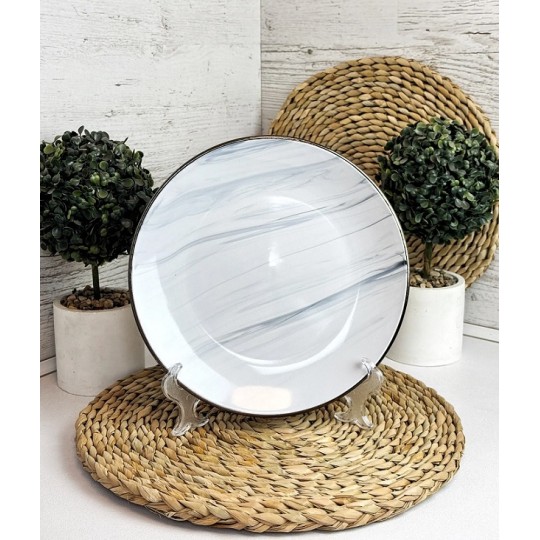 Тарілка обідня Intrendo Maritimo Golden rim white 26.5 см IN0026MAR