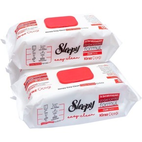 Серветки вологі для прибирання Sleepy Easy Clean Cherry 100 штук червоний клапан