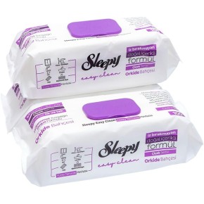 Серветки вологі для прибирання Sleepy Easy Clean Orchid 100 штук фіолетовий клапан