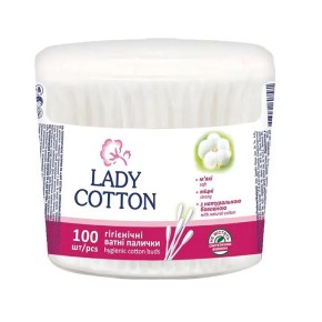 Ватні палички Lady Cotton 100 штук в банці