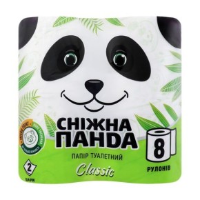  Туалетная бумага Снежная панда 8шт Классик