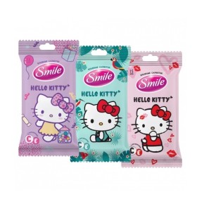 Влажные салфетки Smile Hello Kitty mix 15 штук