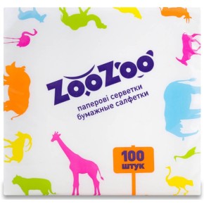 Серветки столові ZooZoo одношарові 24х23 см 100 штук білі