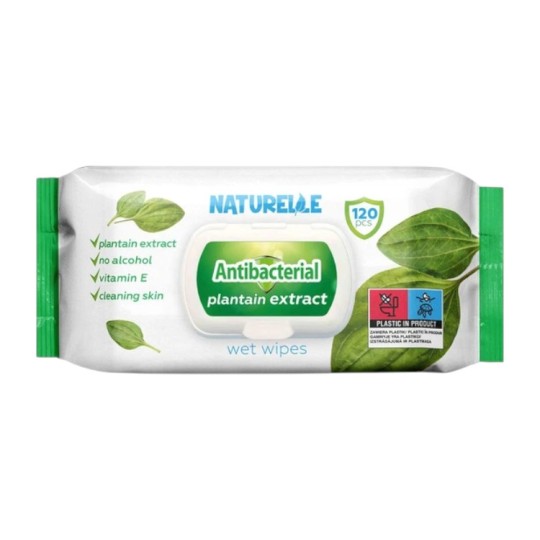 Влажные салфетки Naturelle Antibacterial с экстрактом листа подорожника 120 штук