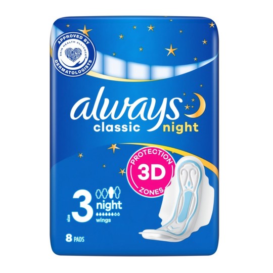 Гігієнічні прокладки Always Classic Night Single 8 штук