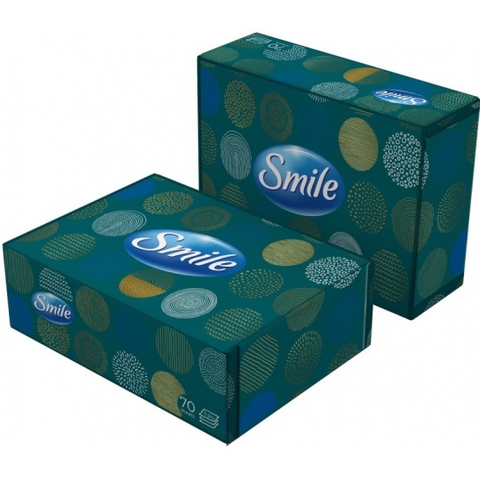 Косметические салфетки Smile трехслойные 70 штук