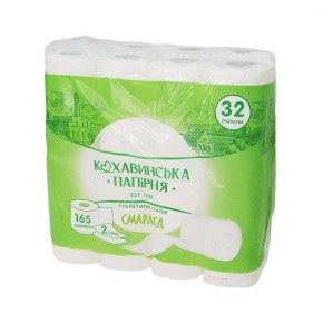 Туалетная бумага Кохавинская бумага Изумруд двухслойный 32 штуки