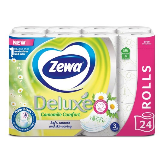 Туалетная бумага Zewa Deluxe Camomile трехслойная 24 рулона