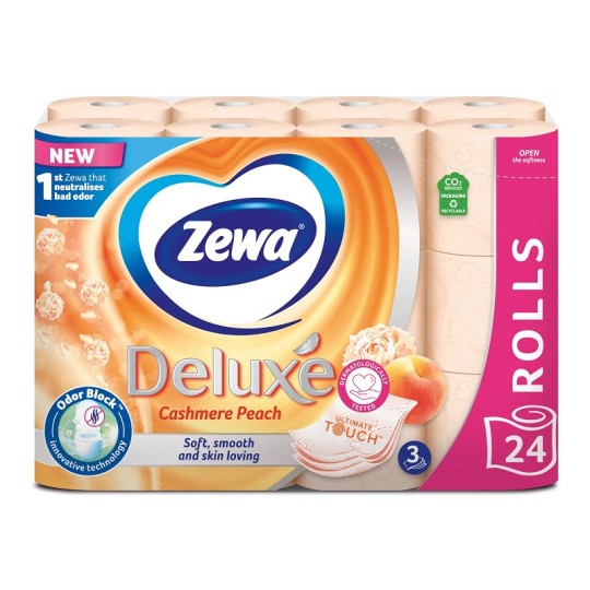 Туалетний папір Zewa Deluxe Peach тришаровий 24 рулони