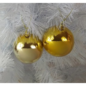 Набір кульок блискучих 8 см 6 штук світло-золоті (SD2916)