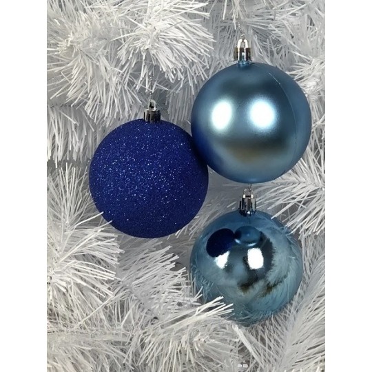 Набір кульок 12 см 3 штуки синіх 3в1 глянцева/блискуча/матова (SD3047)