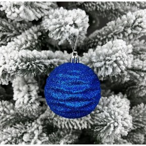 Набор шаров Волна с блестками 8 см 6 штук синие (SD3159)