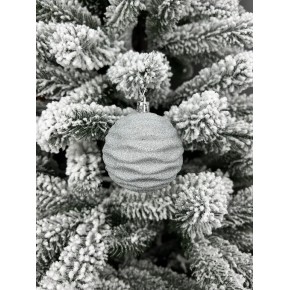 Набор шаров Волна с блестками 8 см 6 штук серебро хамелеон (SD3163)