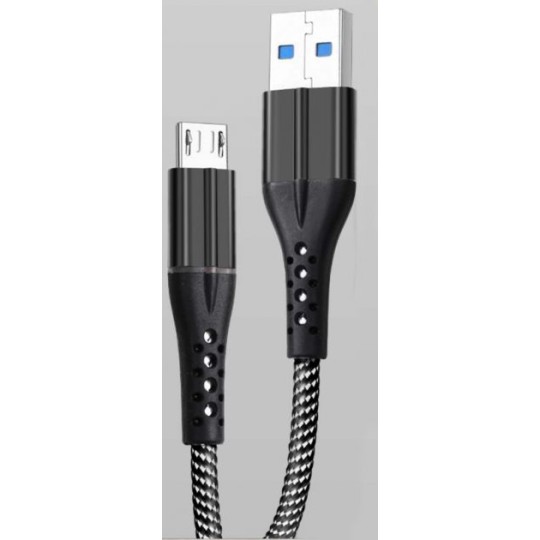 Кабель Micro USB, 1м, тканевая оплетка - GMC-02MLB (GRUNHELM)
