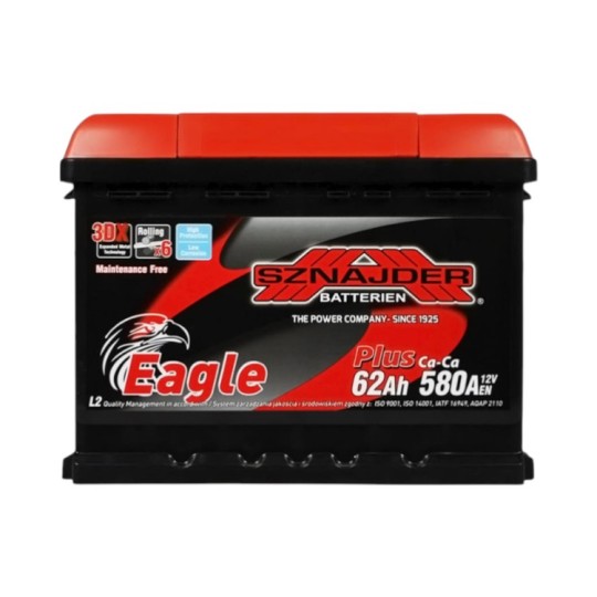 Автомобільний акумулятор Sznajder Plus 62Ah 580A L+ (L2) (562 96)