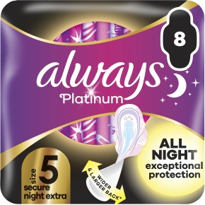 Гігієнічні прокладки Always Platinum Secure Night Extra ALWAYS 8 штук
