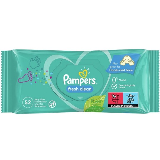 Вологі серветки Pampers Fresh Clean 52 штуки