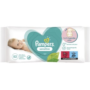 Вологі серветки Pampers Sensitive 52 штуки