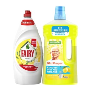 Набір Fairy Лимон 900 мл та Mr.Proper Лимон 1 л