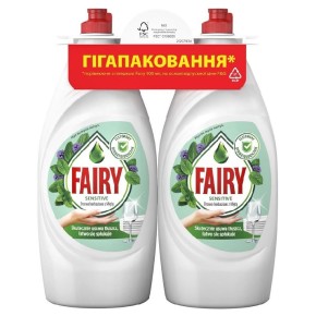 Средство для мытья посуды Fairy Сенситив Чайное дерево и мята 2x900 мл