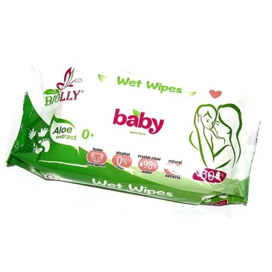 Влажные салфетки BIOLLY For baby 60 штук