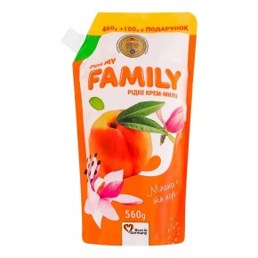 Рідке крем-мило For my Family Магнолія та персик 560 г дой-пак