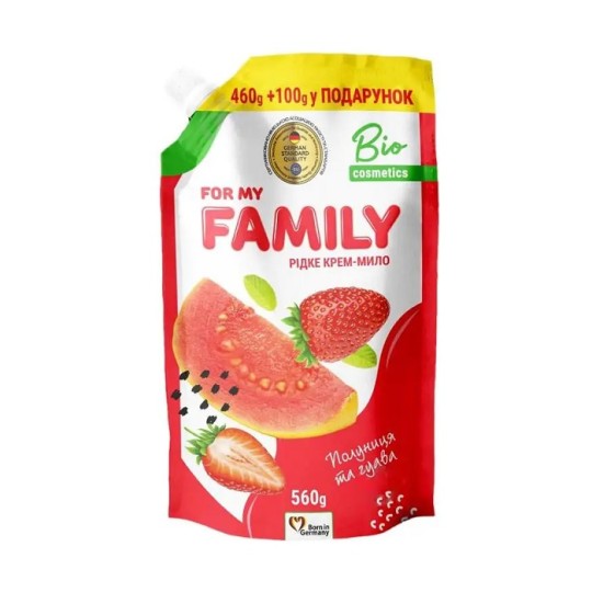 Жидкое крем-мыло For my Family Клубника и гуава 560 мл