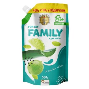Рідке мило For my Family Алоє та лайм 560 мл