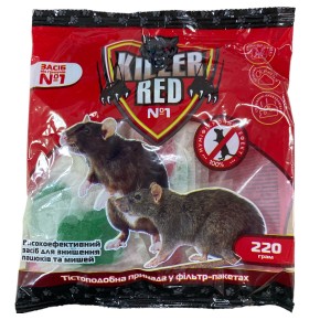 Средство от крыс и мышей RED KILLER тесто 220 грамм