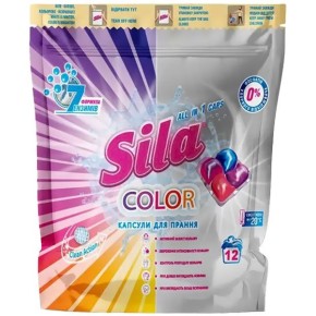Капсулы для стирки Sila Color All In 1 Caps 12 штук 300 г