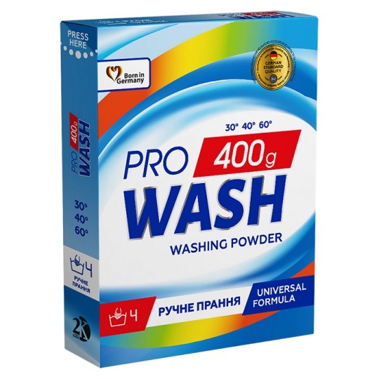 Пральний прошок Pro Wash для ручного прання 400 г