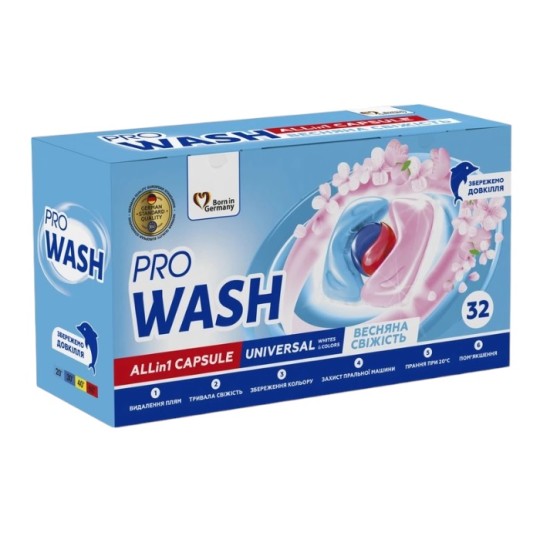 Капсули для прання ProWASH Весняна свіжість 32 штуки