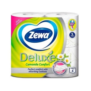 Tуалетний папір Zewa Deluxe Pure Ромашка тришаровий 4 рулони