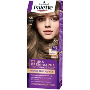 Стійка крем-фарба для волосся Palette ICC 7-0 N6 Середньо-русявий