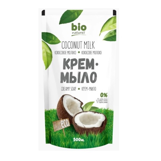 Рідке крем-мило Bio Naturell Кокосове молоко 500 мл дой-пак