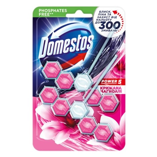 Туалетний блок Domestos Power 5 Крижана магнолія 2х55 г