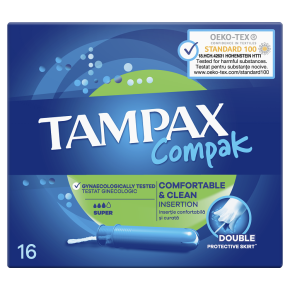 Тампоны Tampax Compak Super Duo с аппликатором 16 штук