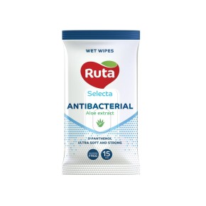 Вологі серветки Ruta Selecta з антибактеріальним ефектом 15 штук