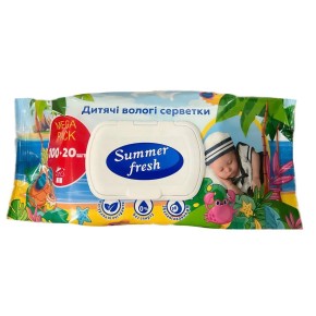 Вологі серветки дитячі Summer Fresh Mega Pack 100 + 20 штук