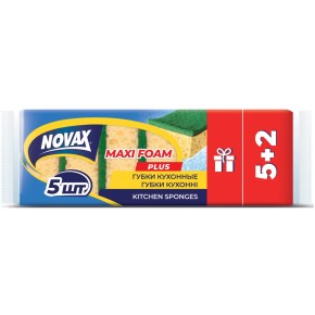 Губка для посуды Novax MAXI FOAM 7 шт