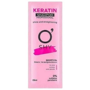 Шампунь для волосся O'shy Professional Keratin Блиск та випрямлення 15 мл