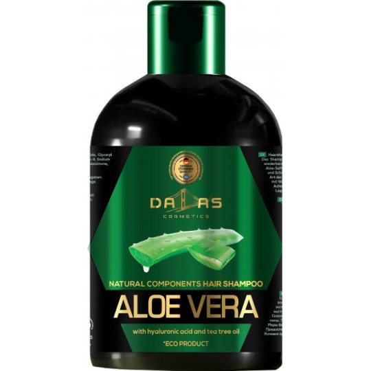Шампунь для волос "Dalas" с гиалуроновой кислотой, натуральным соком алоэ и маслом чайного дерева 1л