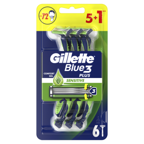 Бритвы одноразовые Gillette Blue 3 Sensitive plus 5+1 шт