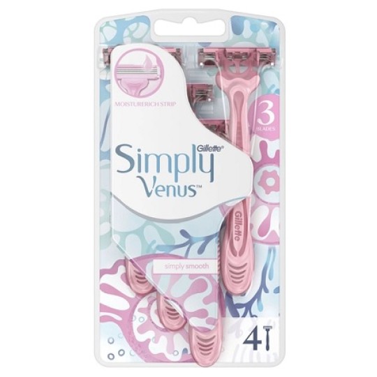 GILLETTE SIMPLY VENUS 3 Одноразові бритви 4шт