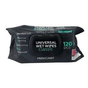 Влажные салфетки универсальные Naturelle Classic 120 штук (черная)