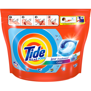 Капсули для прання Tide Color Чистота та Свіжість Дотик свіжості Lenor 58 штук