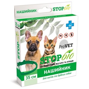 Нашийник ProVET СТОПБІО для котів та дрібних порід собак 35 см (репелент) PR020118