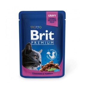 Корм Brit Premium Cat з куркою та індичкою 100 г