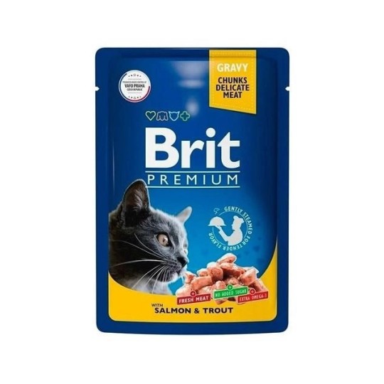 Корм Brit Premium Cat з лососем та фореллю 100 г