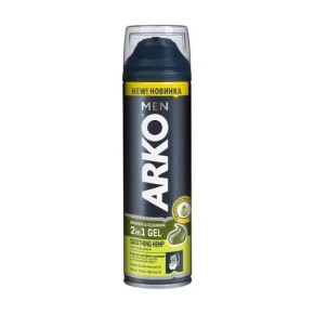 Гель 2 в 1 для гоління та вмивання ARKO men з олією насіння коноплі 200 мл